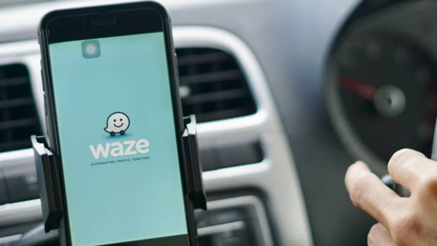 Waze app screen on a smartphone