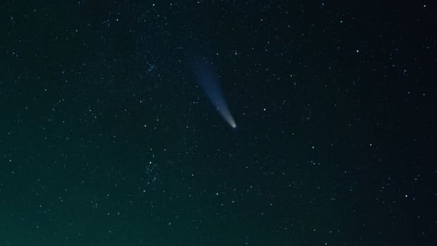 A shooting star or asteroid