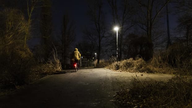 Bicycle at night.