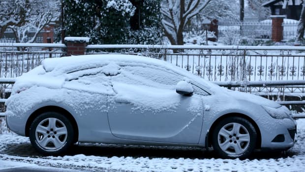 Car in snow.