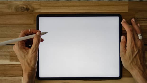 An iPad being used for drawing.