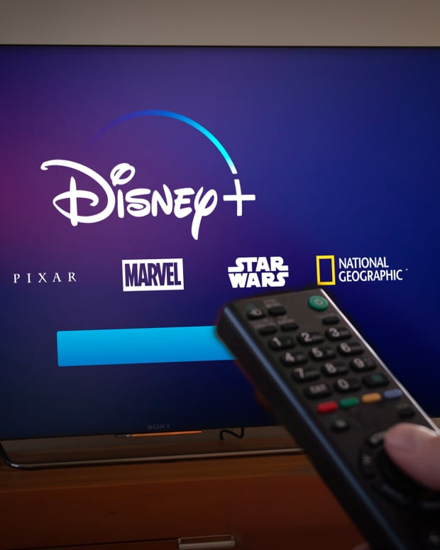 Disney Plus screen with remote