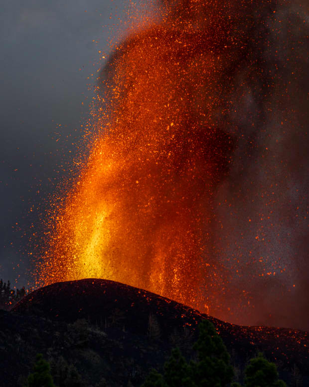 Lava from volcanic eruption.