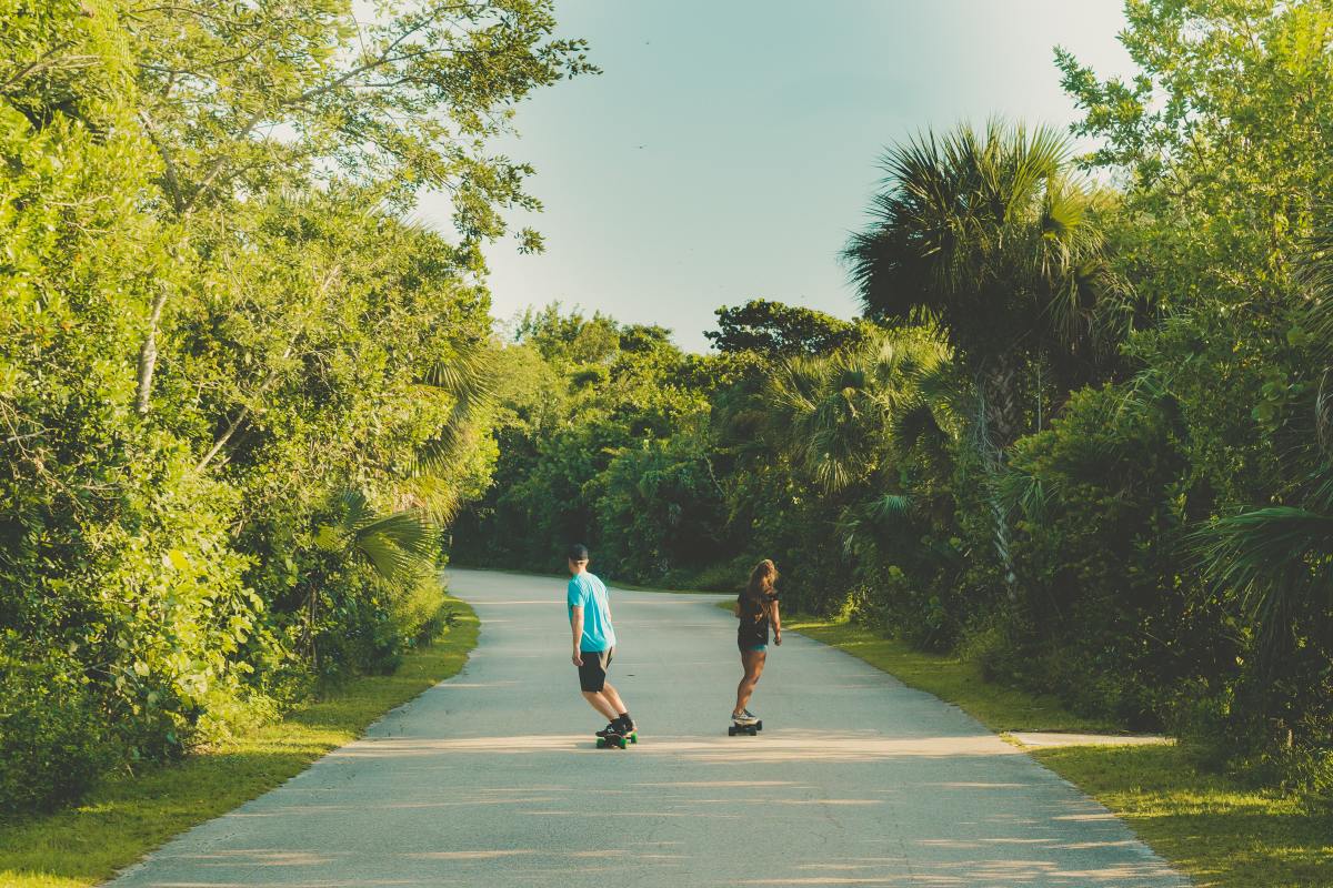 Clocking the pace of this electric powered skateboard - 62